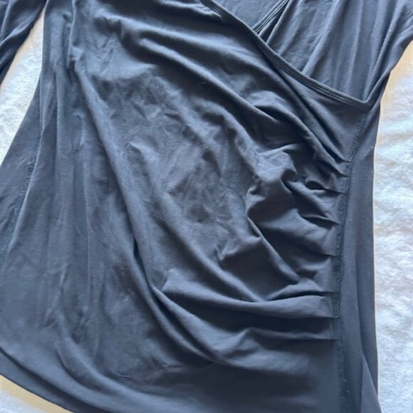 Lululemon Black Long Sleeve V-Neck Faux Wrap Top (Align/Nulu Feel) - Picture 2 of 8